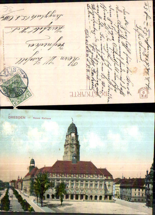 709678 Dresden Neues Rathaus gel Herzfeld