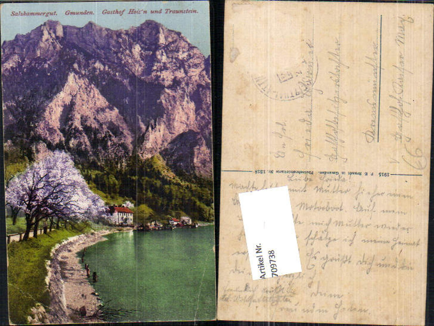 709738 Gmunden am Traunsee Gasthaus Hoisn Traunstein pub Brandt 1318