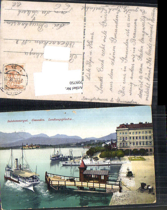 709750 Gmunden am Traunsee Landungsplatz Dampfer pub Brandt 1105