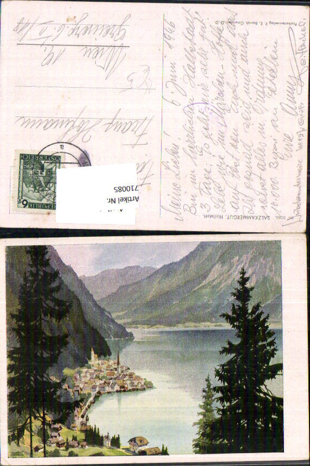 710085 Artist AK Hubert Lechner Hallstatt am Hallstättersee pub Brandt 5086