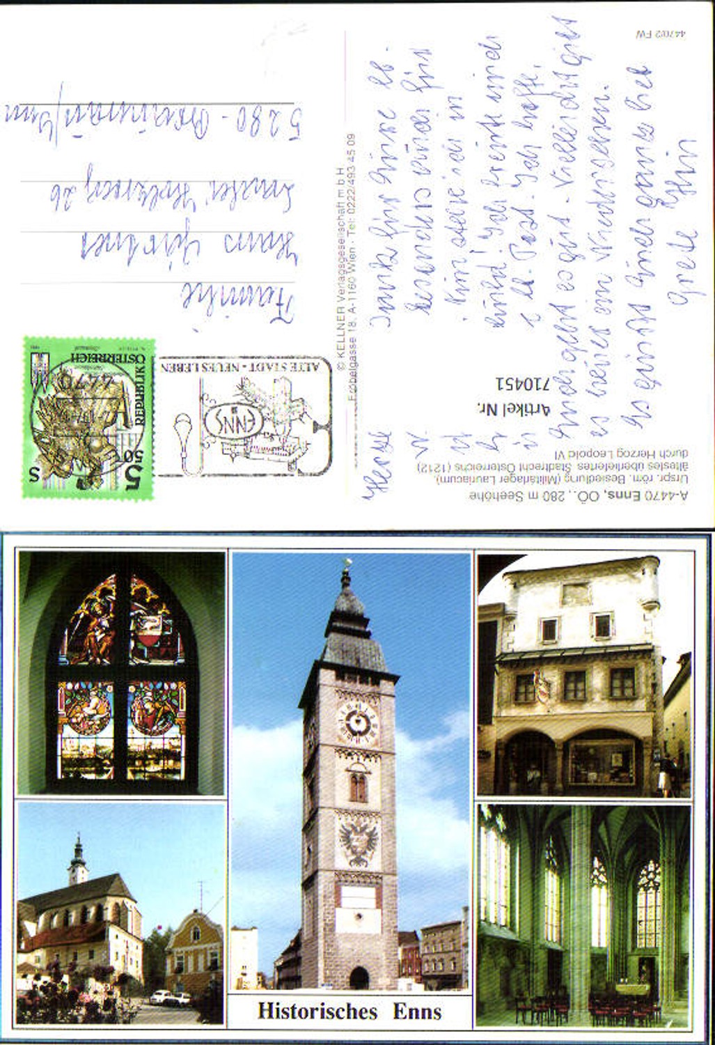 710451 Mehrbild AK Enns Stadtturm Kirche
