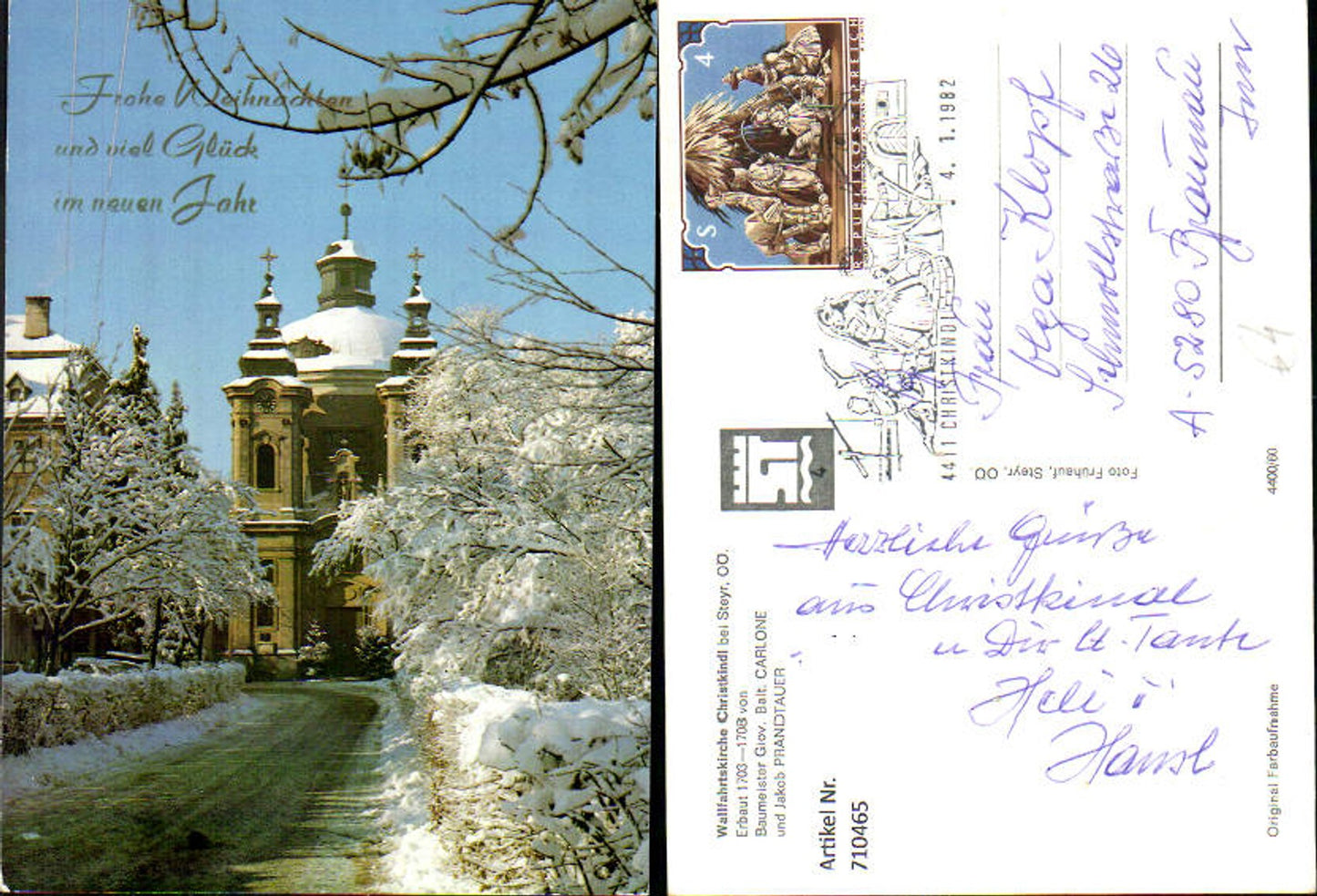 710465 Wallfahrtskirche Christkindl b. Steyr im Winter Weihnachten Neujahr
