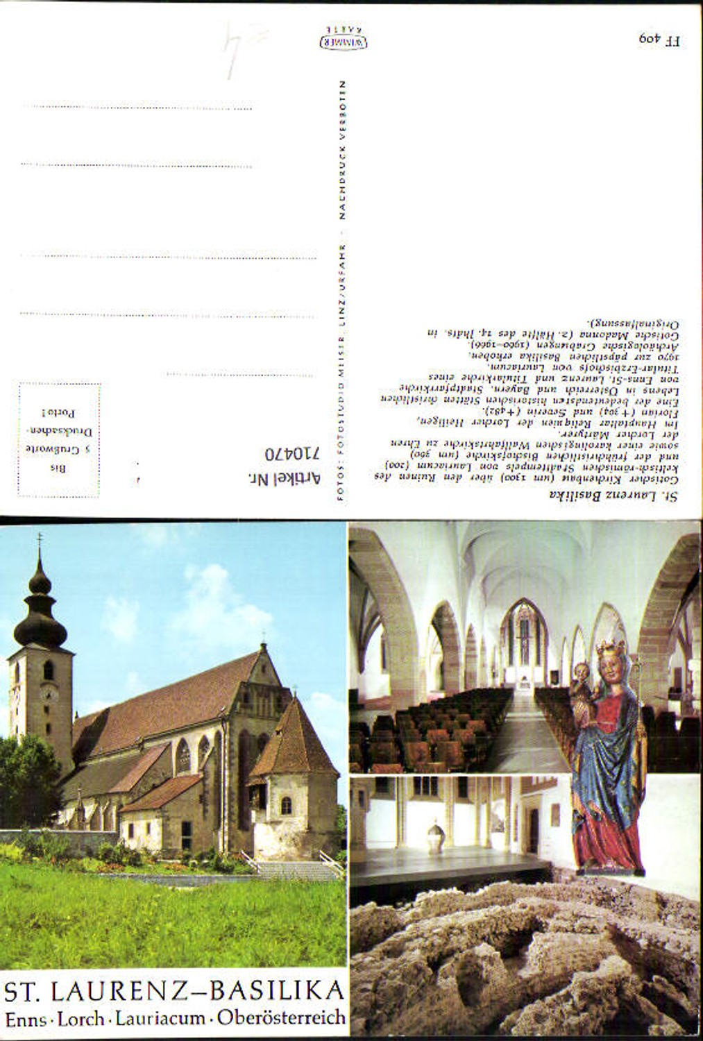 710470 Mehrbild AK St Laurenz Basilika Enns Lorch Lauriacum Röm. Ausgrabung Gnadenmutter