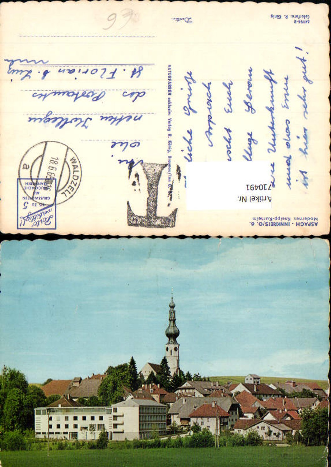710491 Aspach Innkreis Ansicht mit Kneipp-Kurhaus Kirche