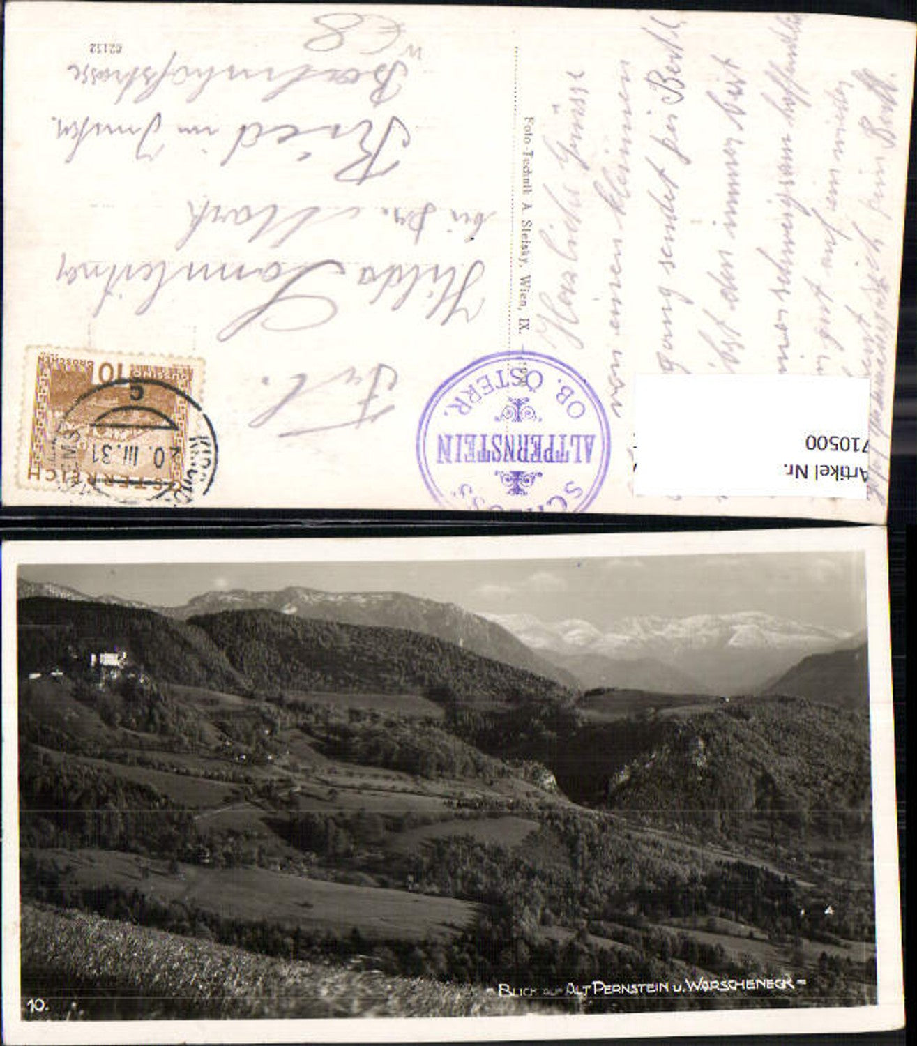 710500 Micheldorf Kremsdorf Blick auf Altpernstein Burg u. Warscheneck