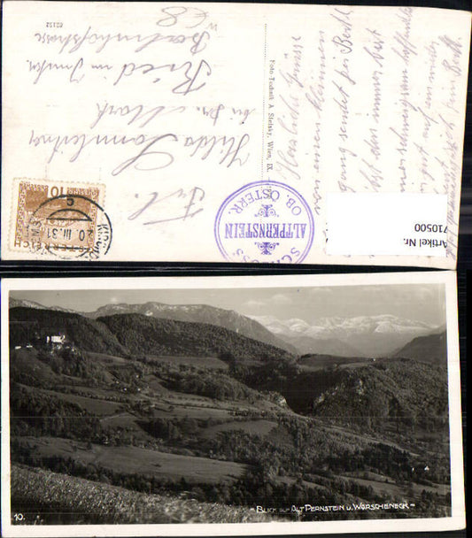 710500 Micheldorf Kremsdorf Blick auf Altpernstein Burg u. Warscheneck