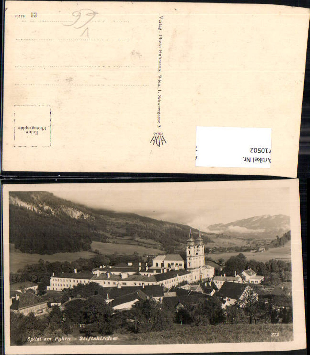710502 Foto AK Spital a. Pyhrn Stiftskirche pub Photo Hubmann 212