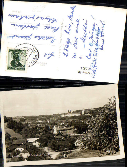 710523 Foto AK Kremsmünster Ansicht m. Benediktinerstift Stift