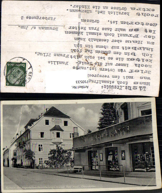 710533 Bad Hall Kurhaus d. Angestellten Kurtheater Straßenpartie