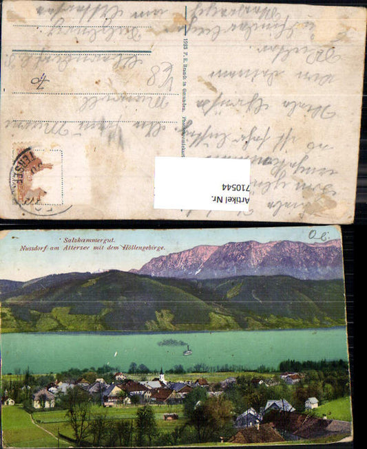 710544 Nussdorf a. Attersee Salzkammergut m. Höllengebirge pub F. E. Brandt 1264