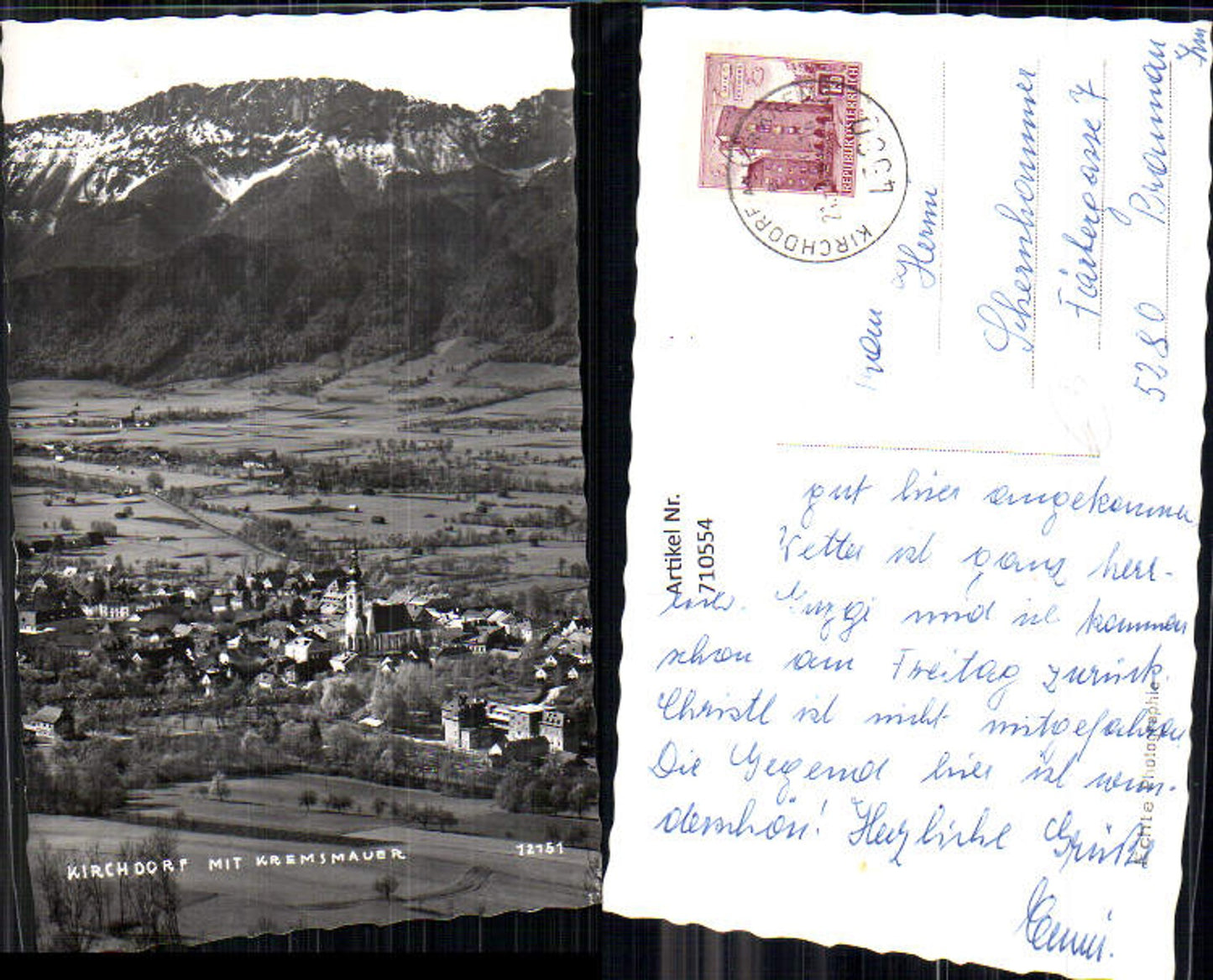 710554 Foto AK Kirchdorf a. d. Krems mit Kremsmauer
