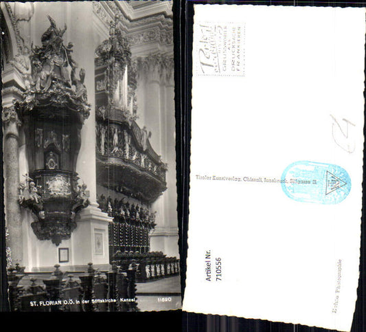 710556 Foto AK St Florian b. Linz Stift Stiftskirche Kanzel Detailansicht