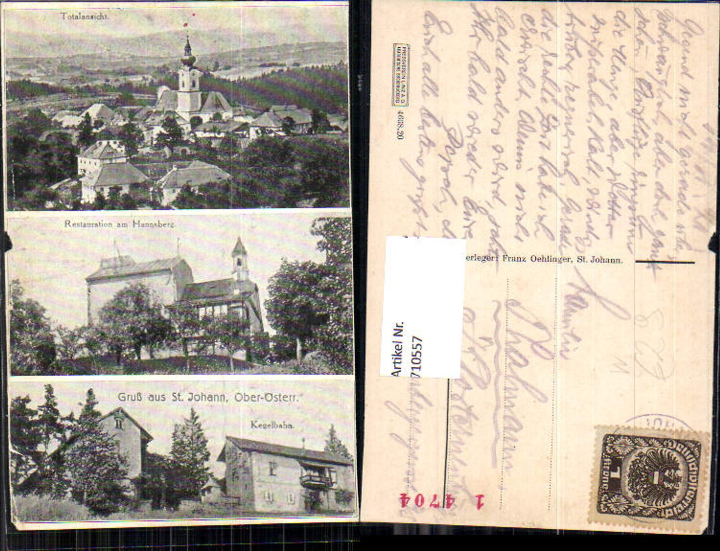 710557 Seltene Mehrbild AK St Johann am Walde Totale Kegelbahn Restauration am Hannsberg