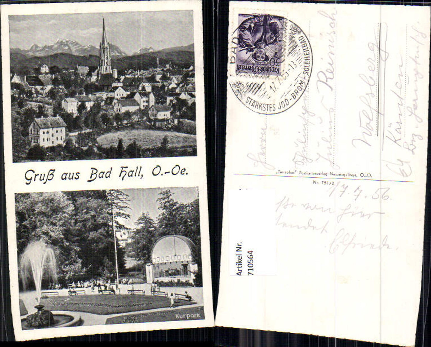 710564 Mehrbild AK Bad Hall Ansicht u. Kurpark mit Brunnen