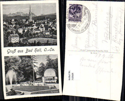 710564 Mehrbild AK Bad Hall Ansicht u. Kurpark mit Brunnen