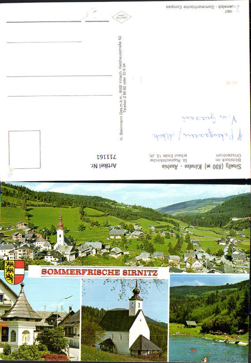 711161 Multi-image AK Sirnitz Albeck wayside shrine town center St. Ruprecht's Church