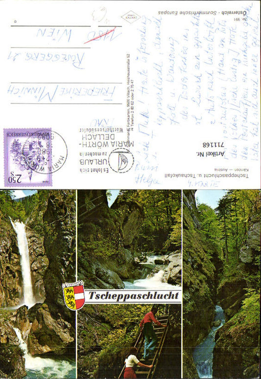 711168 Multi-image AK Tscheppaschlucht and Tschaukofall near Ferlach Waterfall