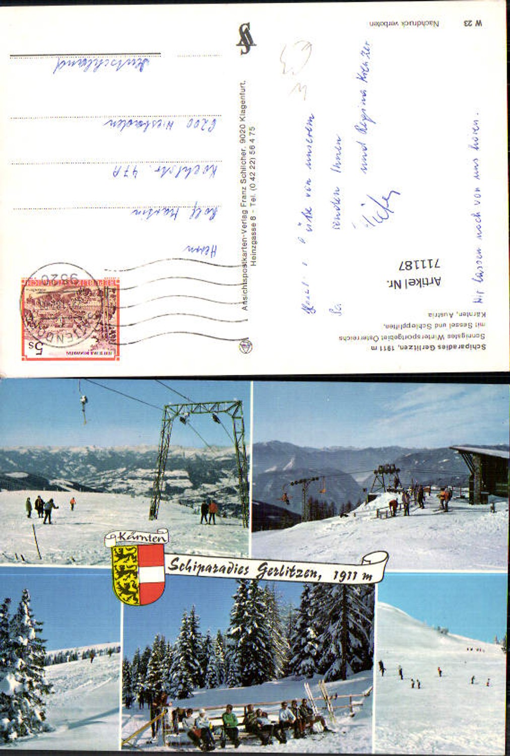 711187 Mehrbild AK Gerlitzen Wintersport Annenheim Arriach