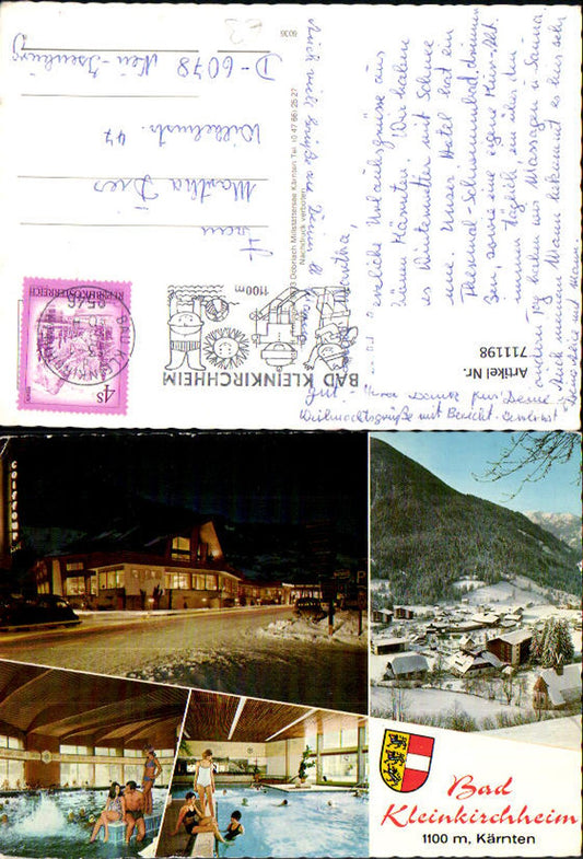711198 Mehrbild AK Bad Kleinkirchheim Hallenbad Winteransicht Hotel b. Nacht