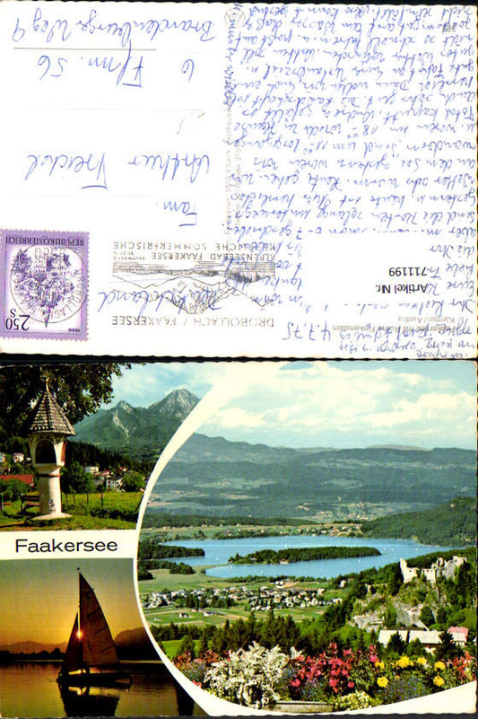 711199 Mehrbild AK Faakersee mit Ruine Finkenstein Drobollach