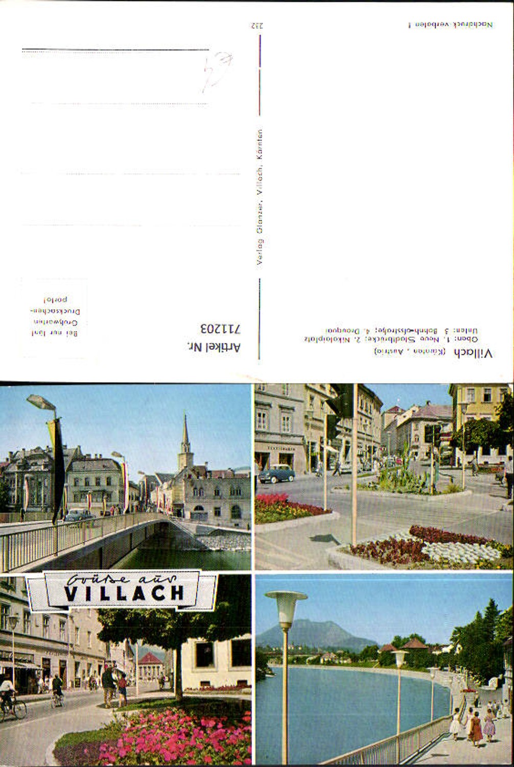 711203 Multi-image AK Villach New City Bridge Nikolaiplatz Bahnhofstraße Drauquai