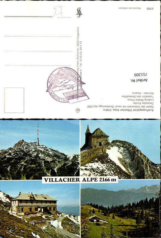 711209 Mehrbild AK Dobratsch Villacher Alpe Villach Deutsche Kirche Talstation Sendemast Orf