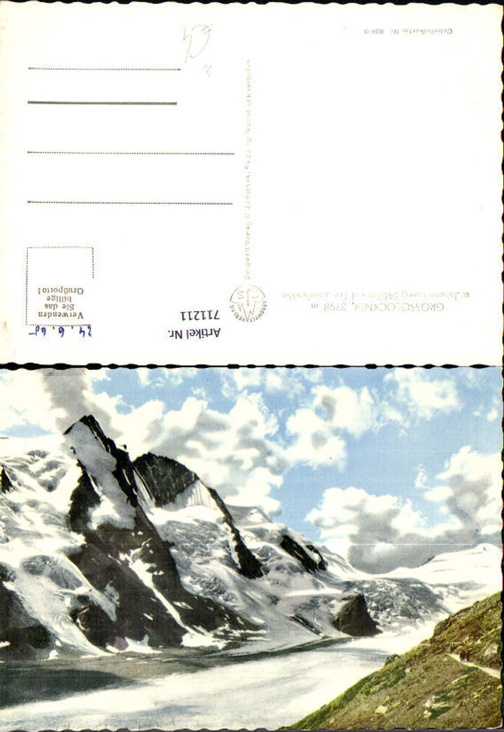 711211 Photo AK Großglockner and Johannisberg Franz-Josefshöhe near Heiligenblut High Alpine Road