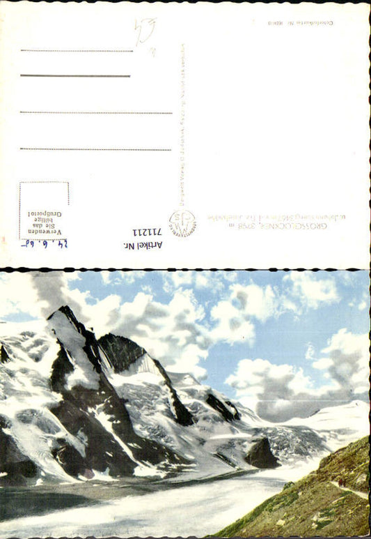 711211 Photo AK Großglockner and Johannisberg Franz-Josefshöhe near Heiligenblut High Alpine Road