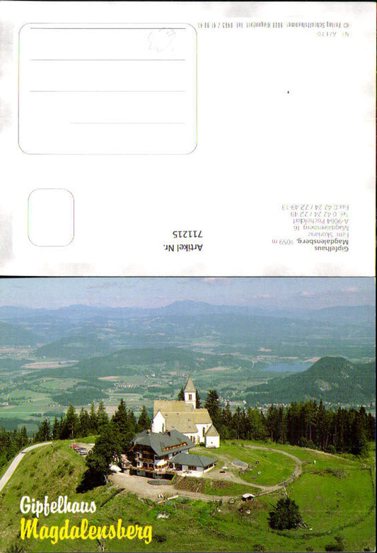 711215 Aerial view Pischeldorf summit house Magdalensberg church municipality of Magdalensberg