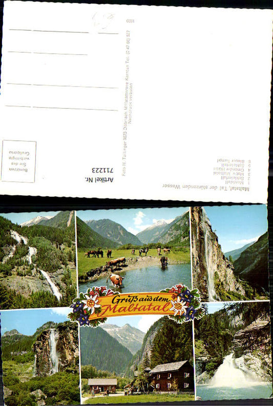 711223 Multi-image AK Maltatal Menikfall Schleierfall Maltatal Gmünder Hütte Blauer Tumpf Waterfall
