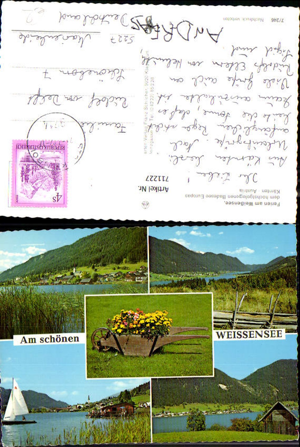 711227 Mehrbild AK Weißensee Weissensee Segelboot Ansicht Gemeinde Mit Kirche