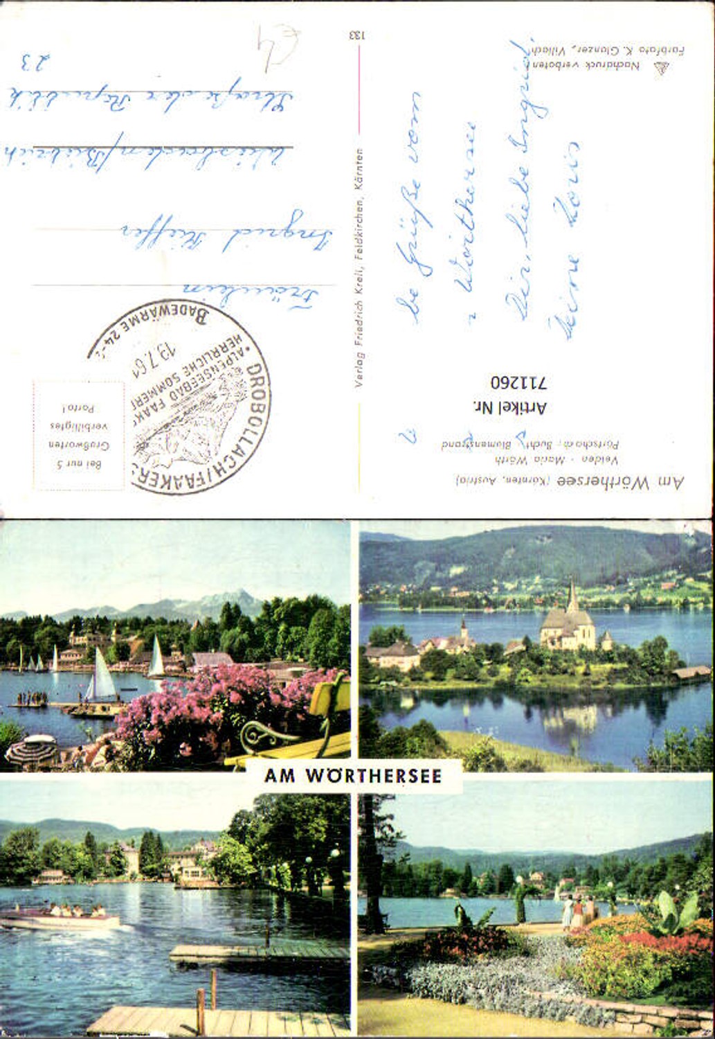 711260 Mehrbild AK Am Wörthersee Velden Maria Wörth Pörtschach Bucht Blumenstrand