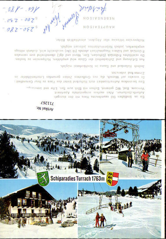 711267 Mehrbild AK Schiparadies Turrach Wintersport