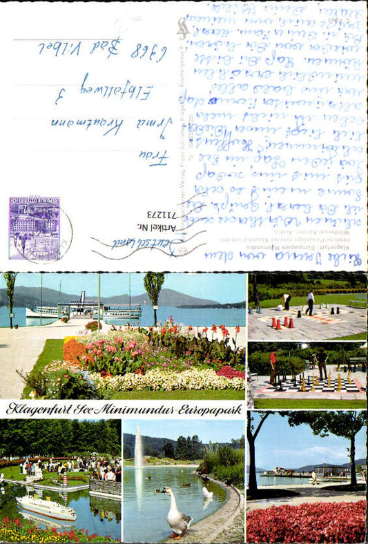 711273 Mehrbild AK Klagenfurt Europapark Minimundus  Parkanlage Schiff Dampfer