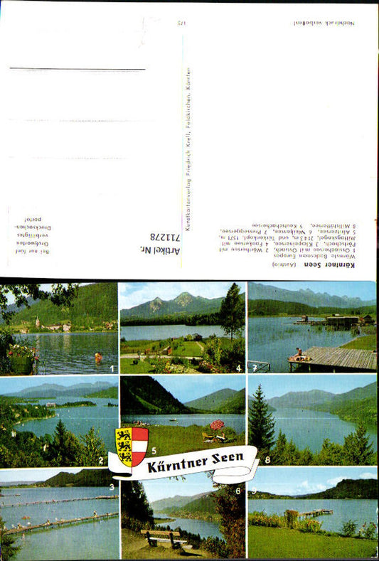 711278 Mehrbild AK Kärntner Seen Wörthersee Faakersee Afritzersee Weißensee Keutschachersee