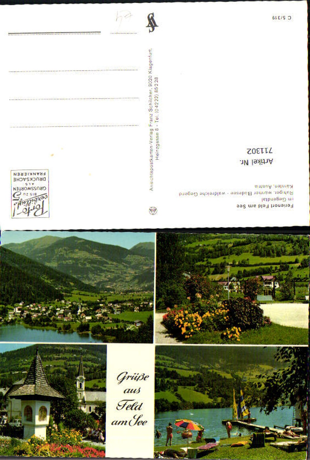 711302 Mehrbild AK Feld a. See Bildstock Badestrand