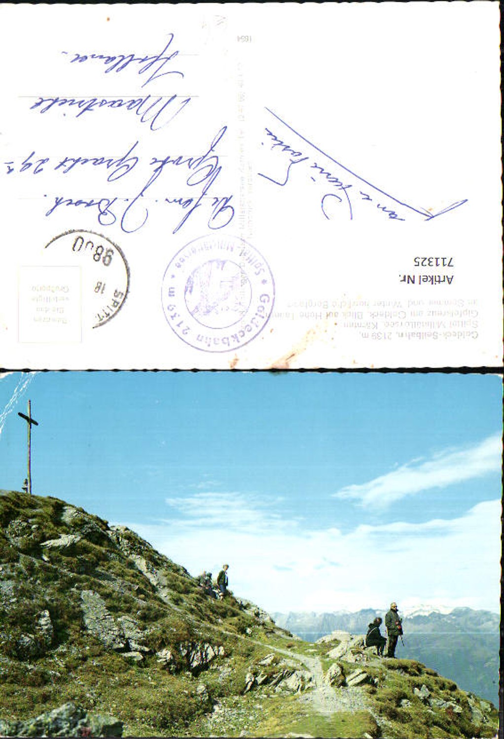 711325 Spittal a. d. Drau Millstättersee Goldeck-Seilbahn Gipfelkreuz Goldeck Wandern