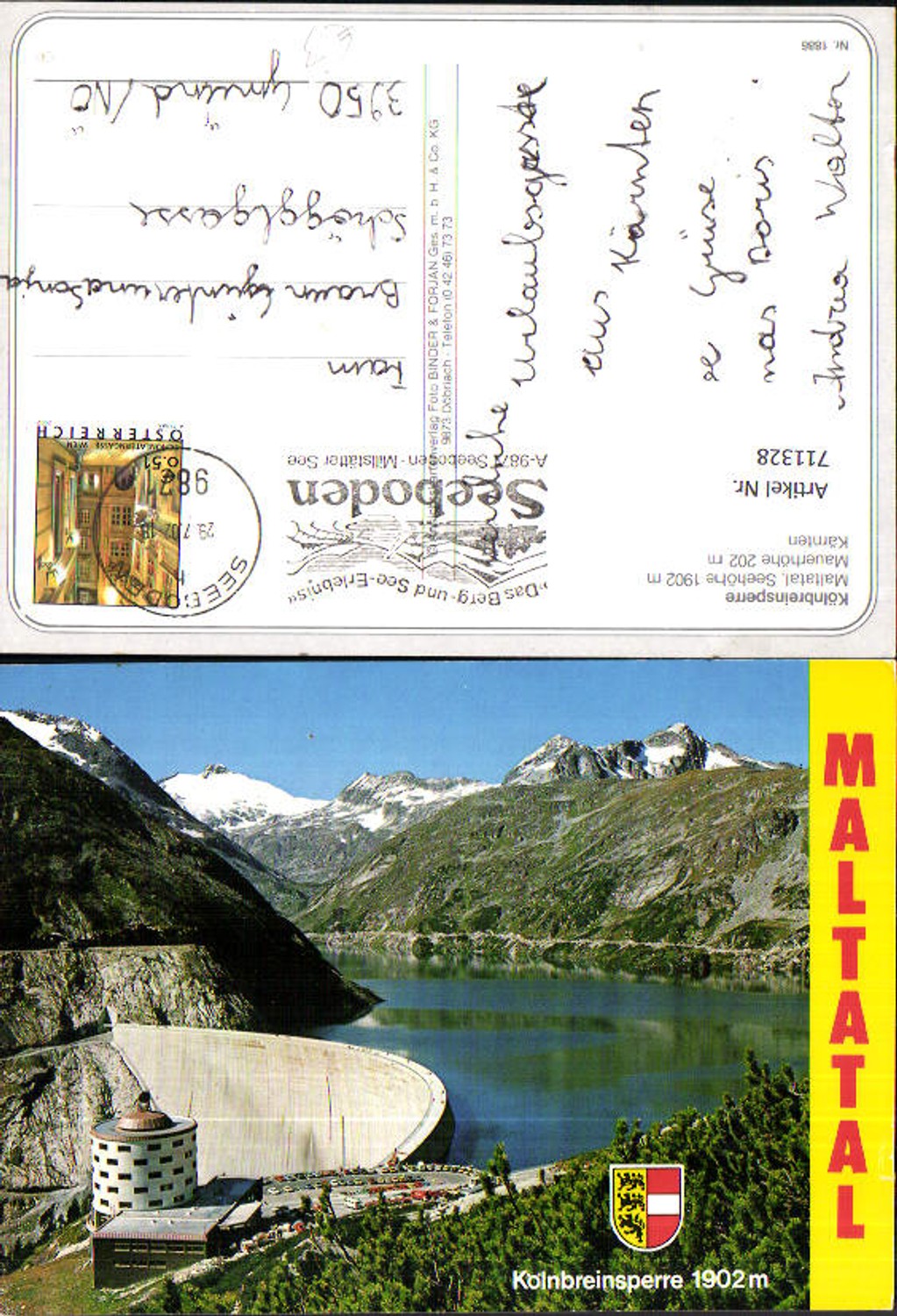 711328 Kölnbreinsperre Maltatal Seeboden Millstättersee Talsperre Kraftwerk