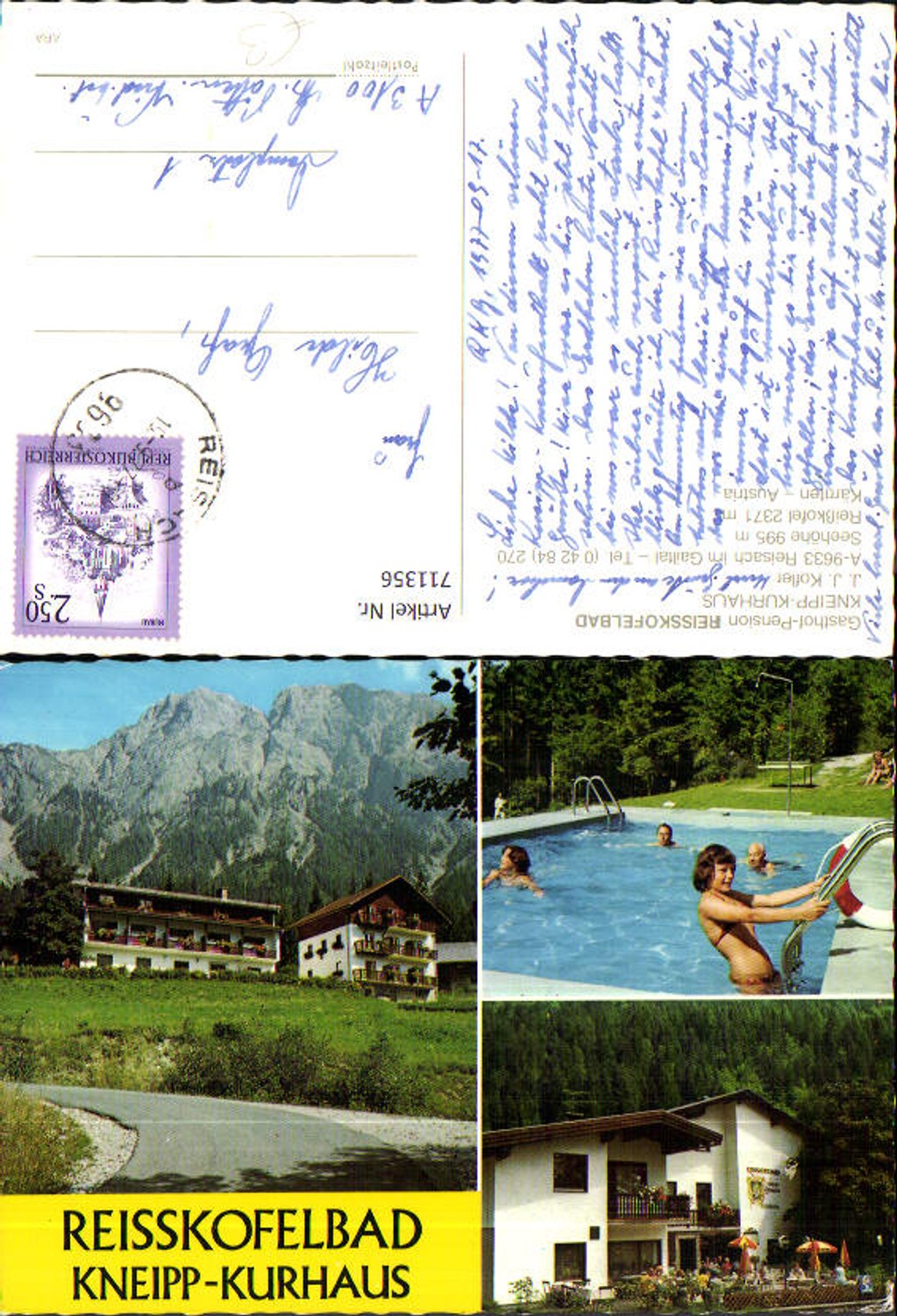 711356 Mehrbild AK Reisach im Gailtal Gasthof Pension Reisskofelbad Schwimmbad