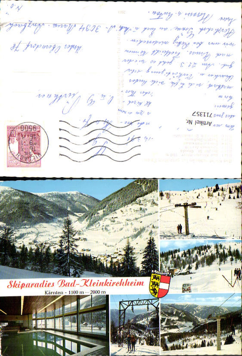 711357 Mehrbild AK Bad Kleinkirchheim Berglift St Oswald Hallenbad Wintersport