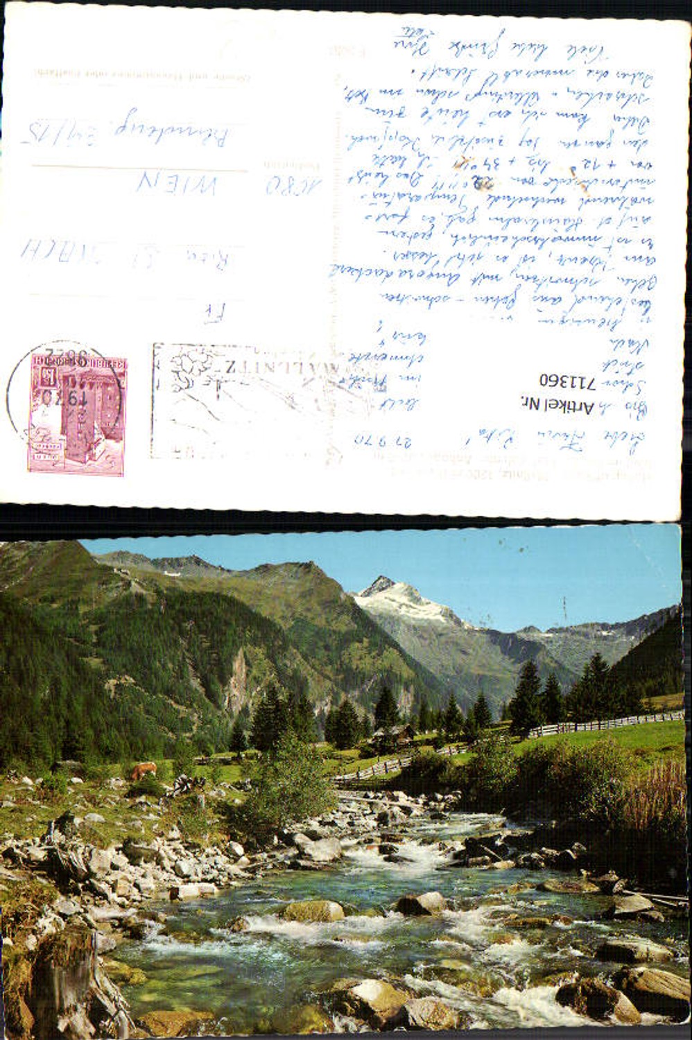 711360 Mallnitz Idyll im Seebachtal dahinter Ankogel