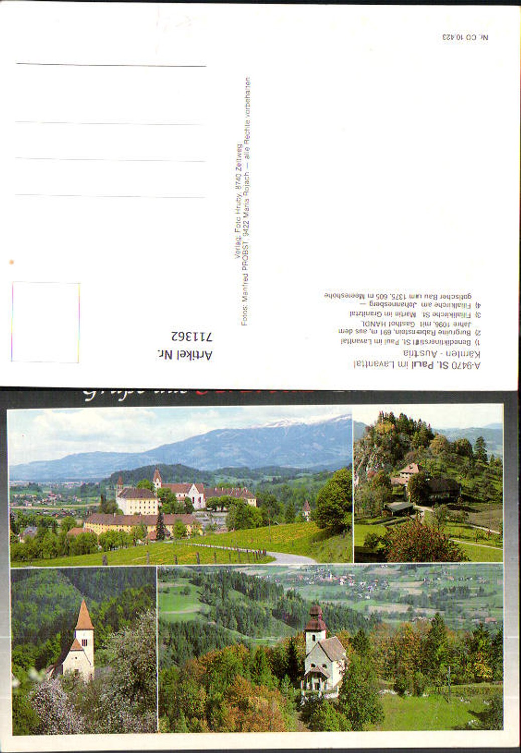711362 Multi-image postcard St. Paul im Lavanttal Benedictine Abbey Rabenstein Castle ruins Churches