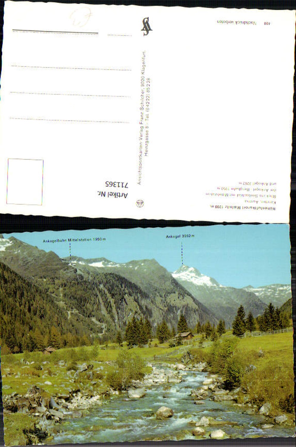 711365 Mallnitz Blick ins Seebachtal Mittelstation d. Bergbahn Ankogel