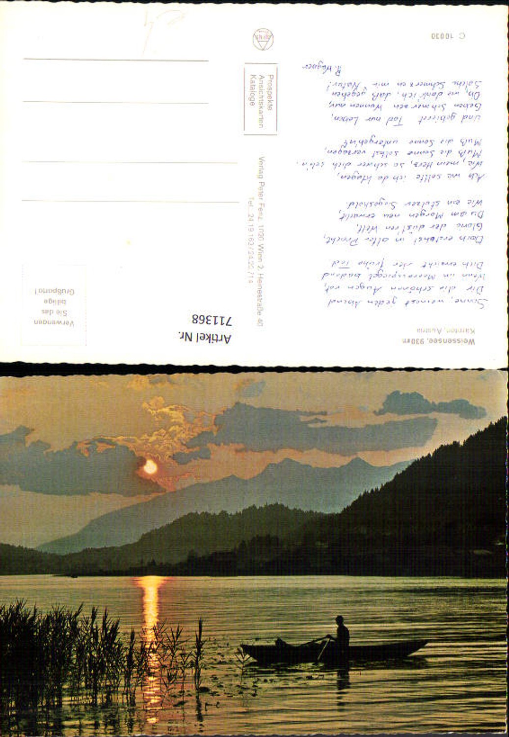 711368 Weissensee Abendstimmung Ruderboot