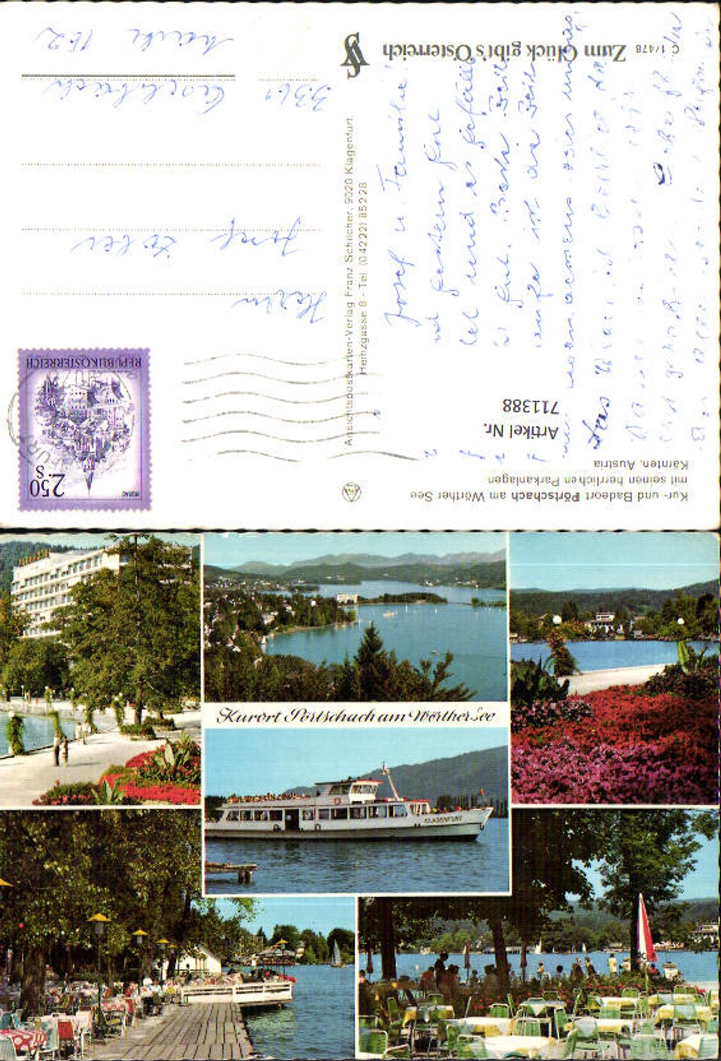 711388 Mehrbild AK Pörtschach a. Wörthersee Schiff Dampfer Klagenfurt Gastgarten Parkhotel