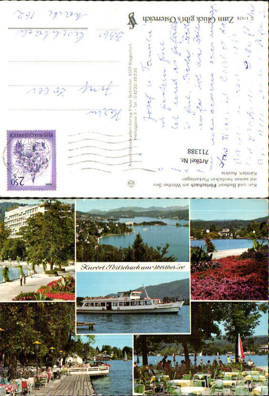 711388 Mehrbild AK Pörtschach a. Wörthersee Schiff Dampfer Klagenfurt Gastgarten Parkhotel