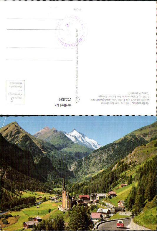 711389 Heiligenblut a. d. Großglockner Hochalpenstraße VW Bus VW Bully Kirche