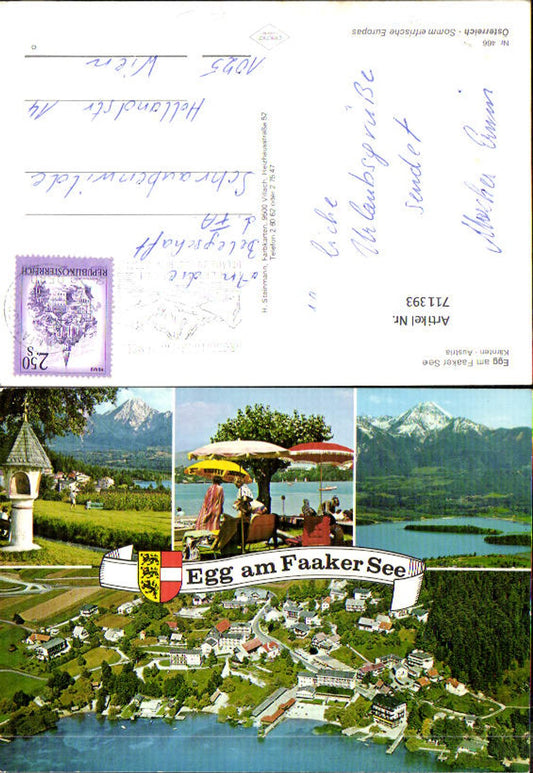 711393 Mehrbild AK Egg am Faaker See Bildstock Badeufer Luftbild