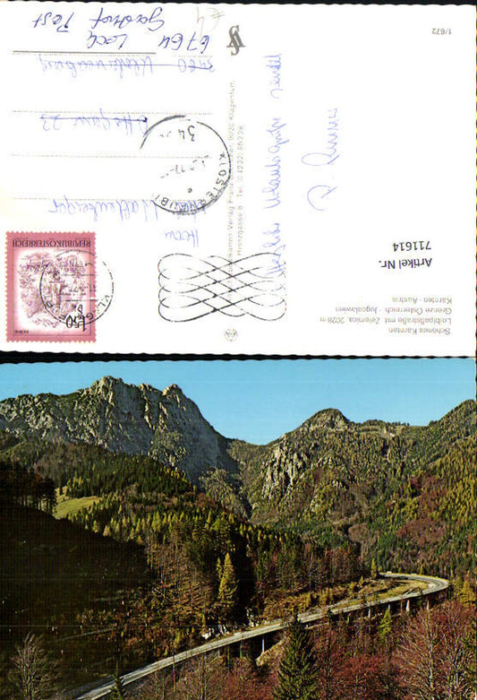 711614 Loiblpaßstraße mit Zelemica Loiblpass Pass b. Ferlach Grenz