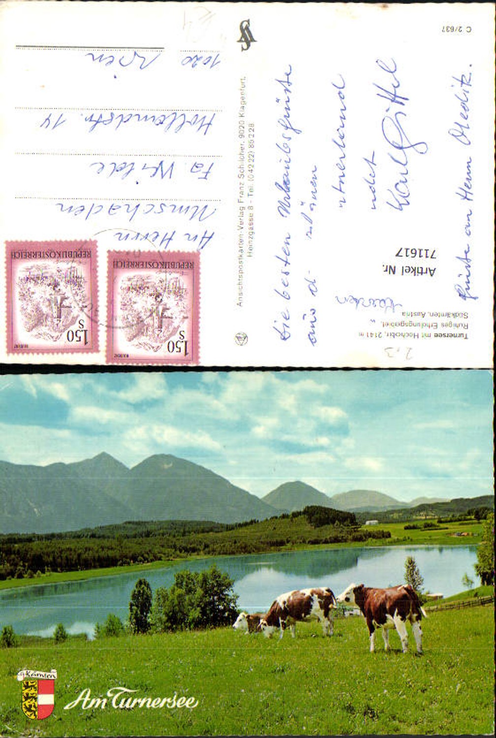 711617 Am Turnersee Kühe Rinder Hochobir b. St Kanzian am Klopeinersee